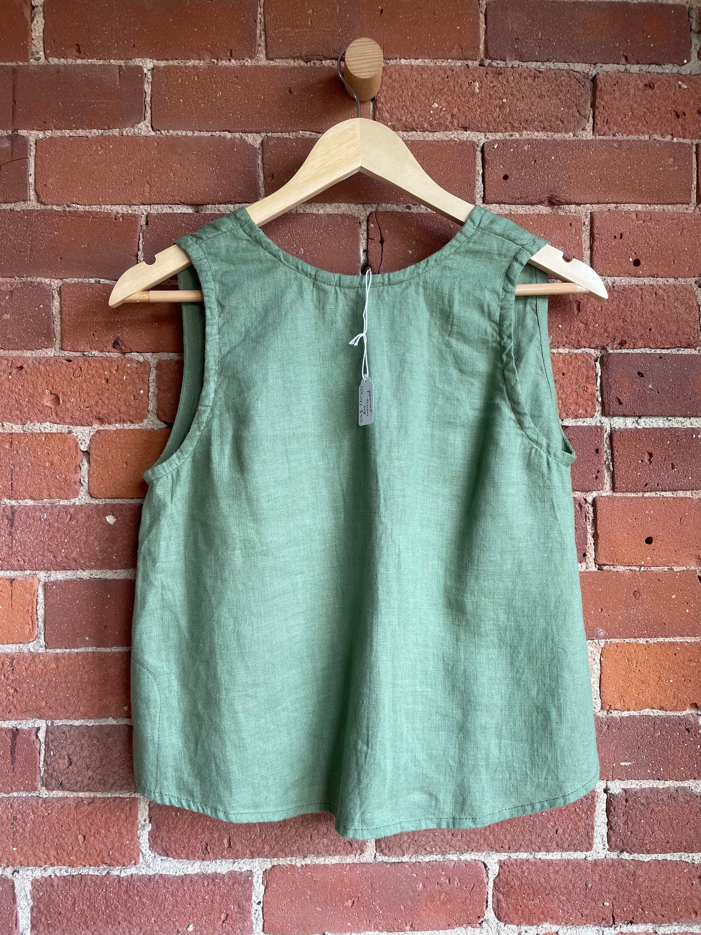 Pamut Green Linen Tank SS1