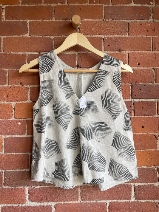 Pamut Geometric Linen Top SS1