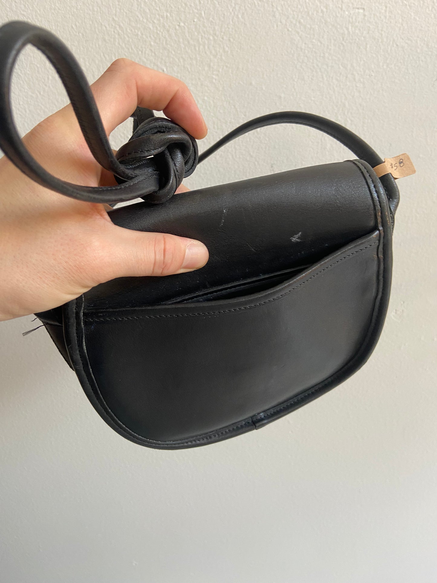 Black leather purse