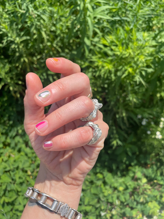 Em Rooney Asymmetrical Splash Rings