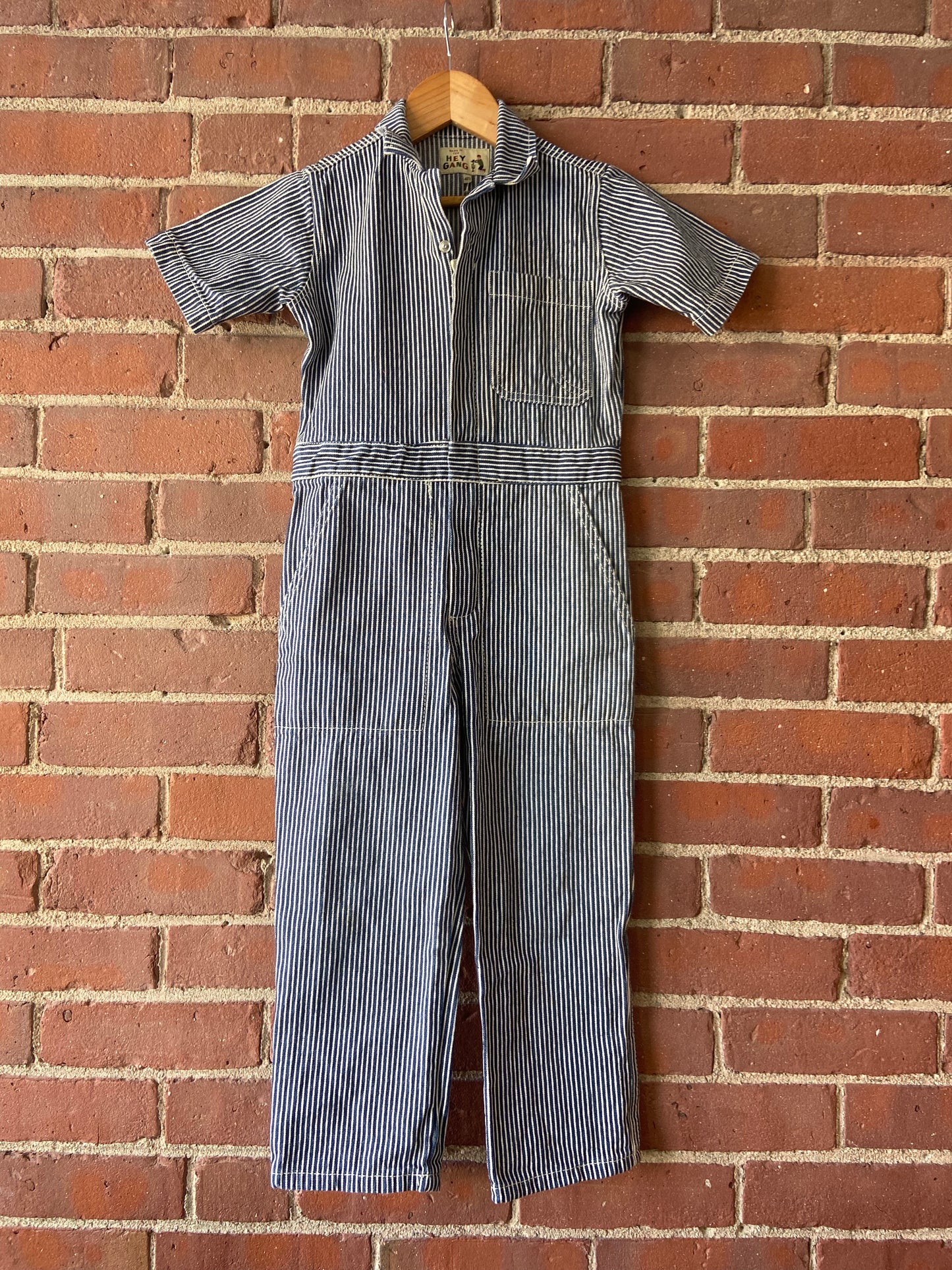 Little.Ones Hey Gang railroad stripe coveralls sz 4/5 (3,2)