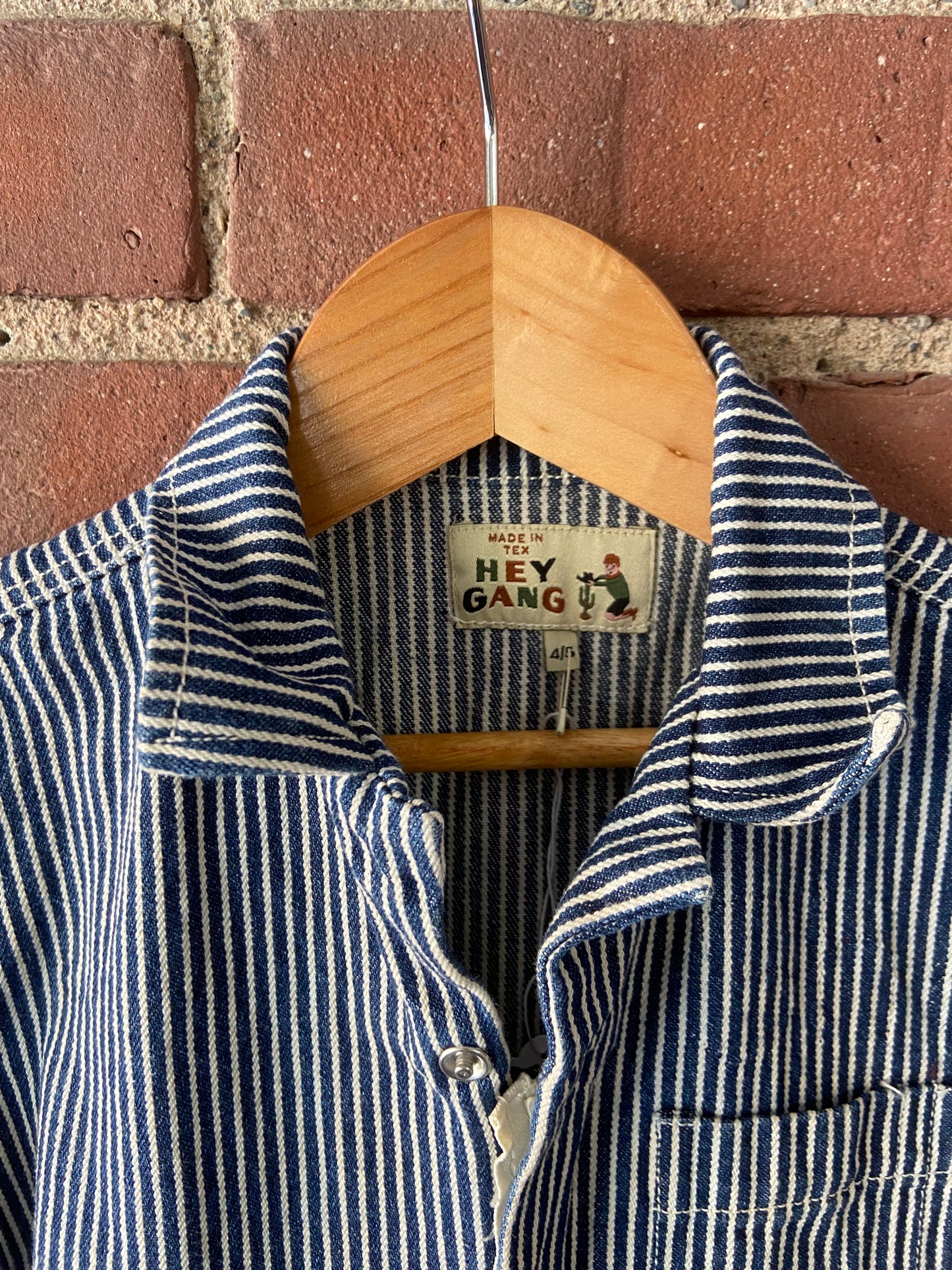 Little.Ones Hey Gang railroad stripe coveralls sz 4/5 (3,2)