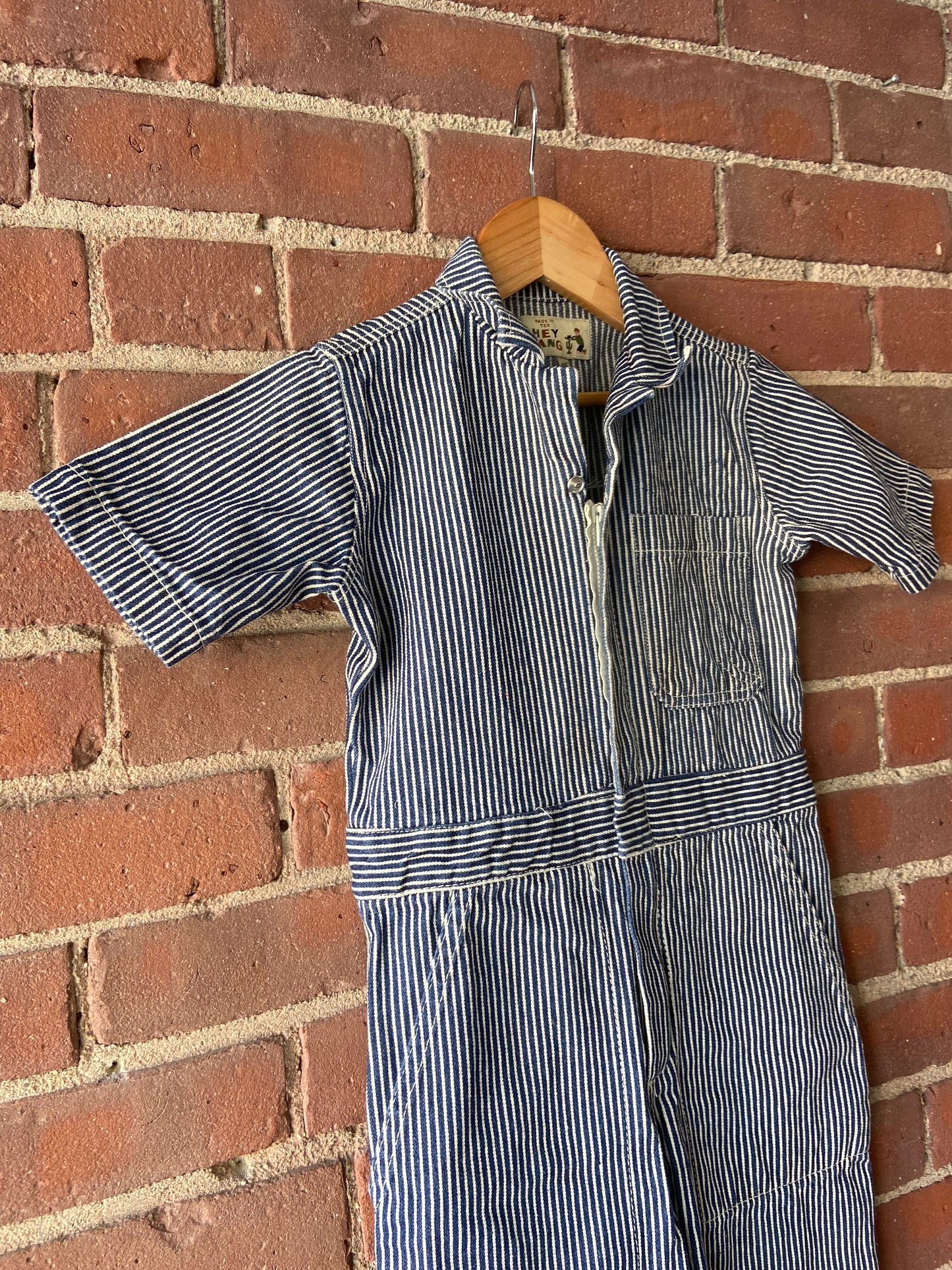 Little.Ones Hey Gang railroad stripe coveralls sz 4/5 (3,2)