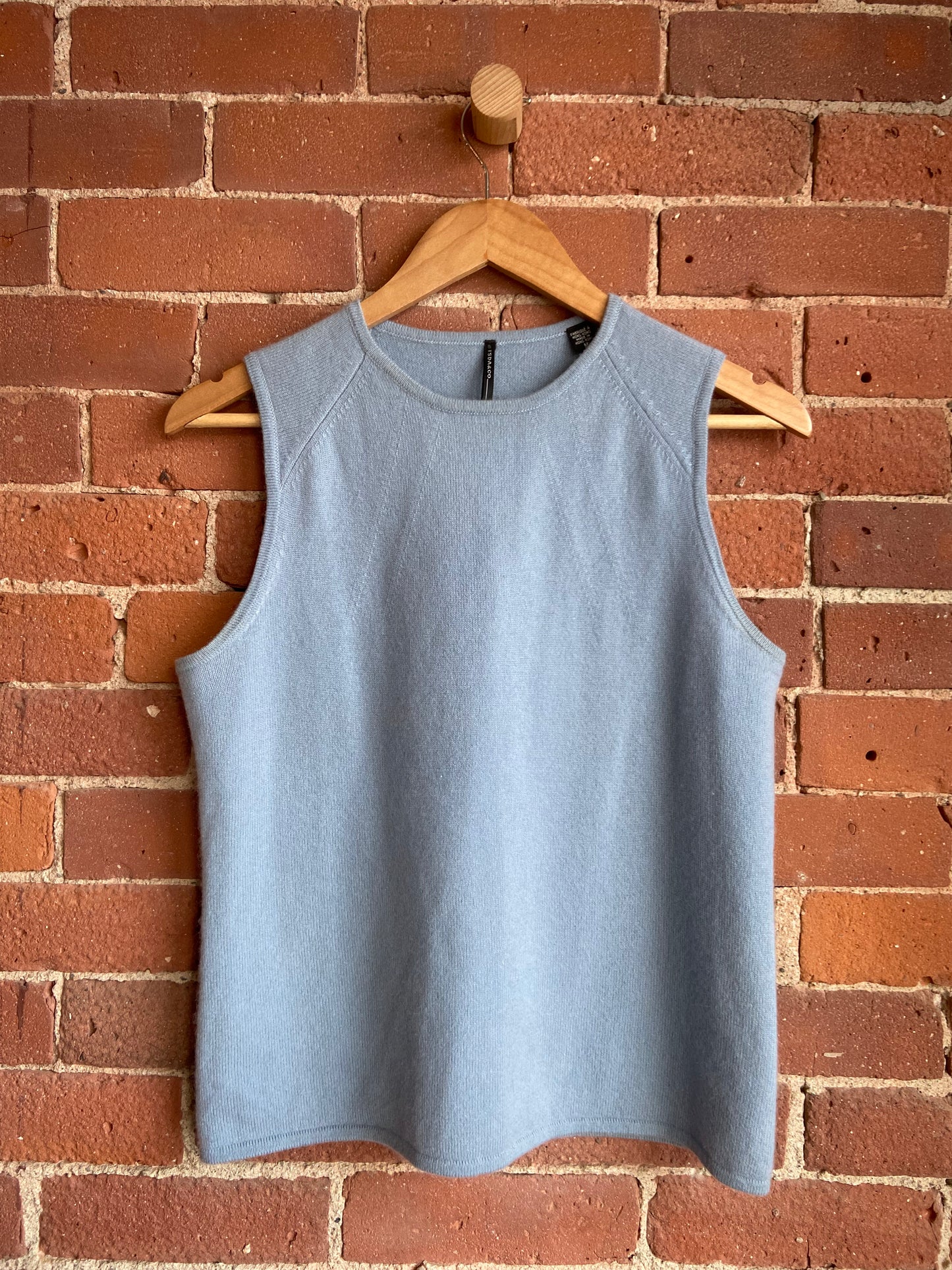 Cornflower blue cashmere vest SS1