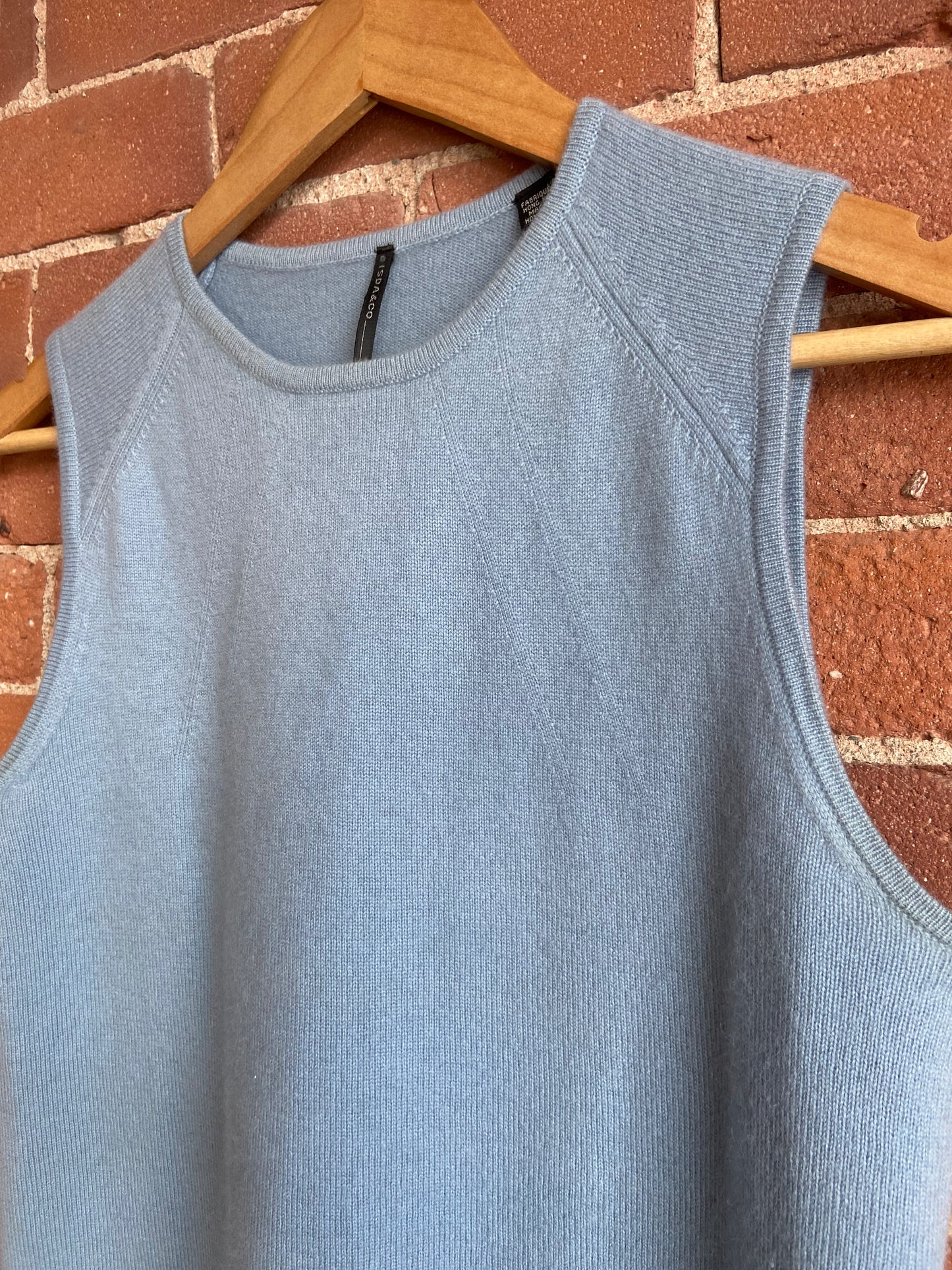 Cornflower blue cashmere vest SS1