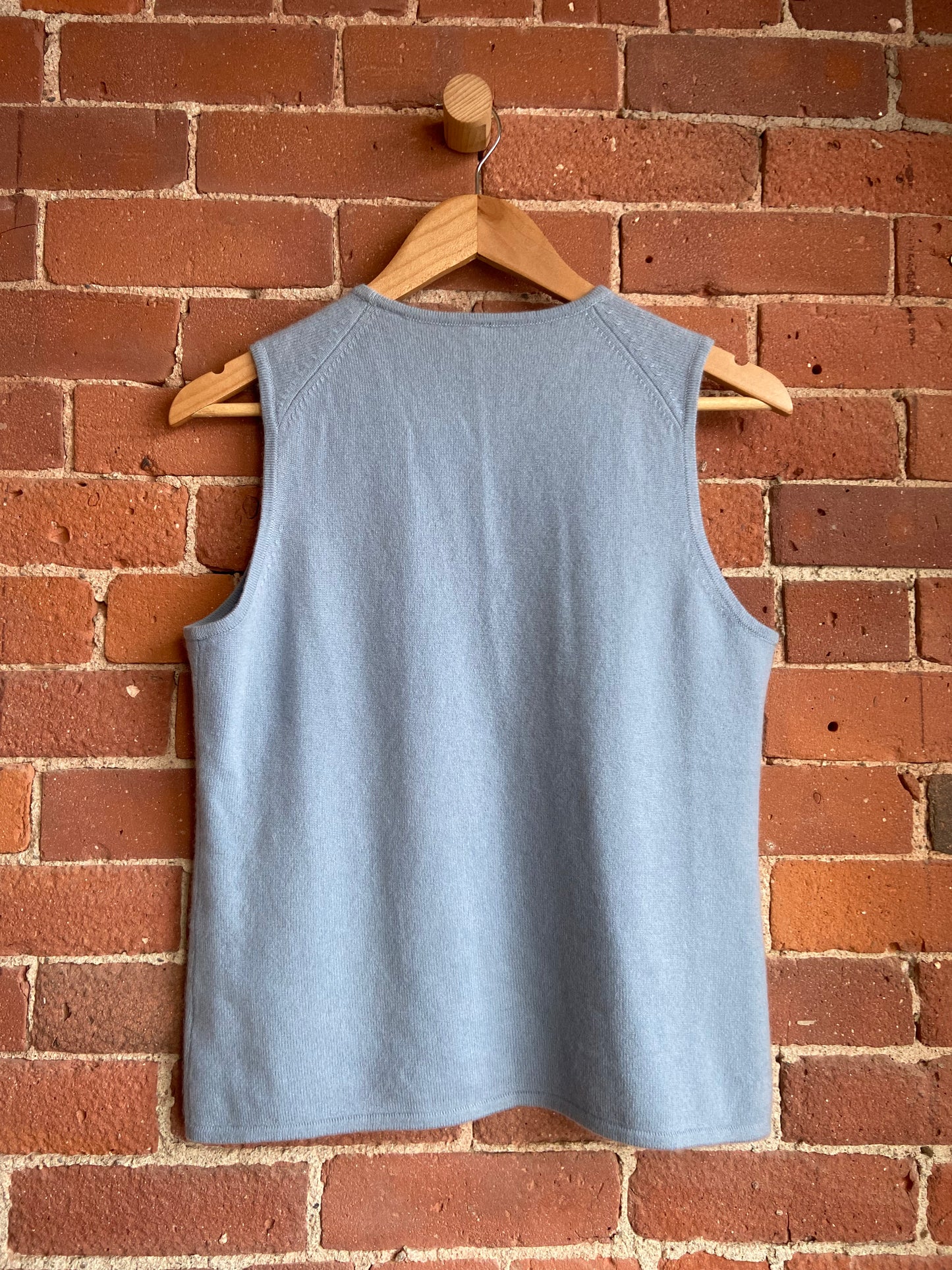 Cornflower blue cashmere vest SS1