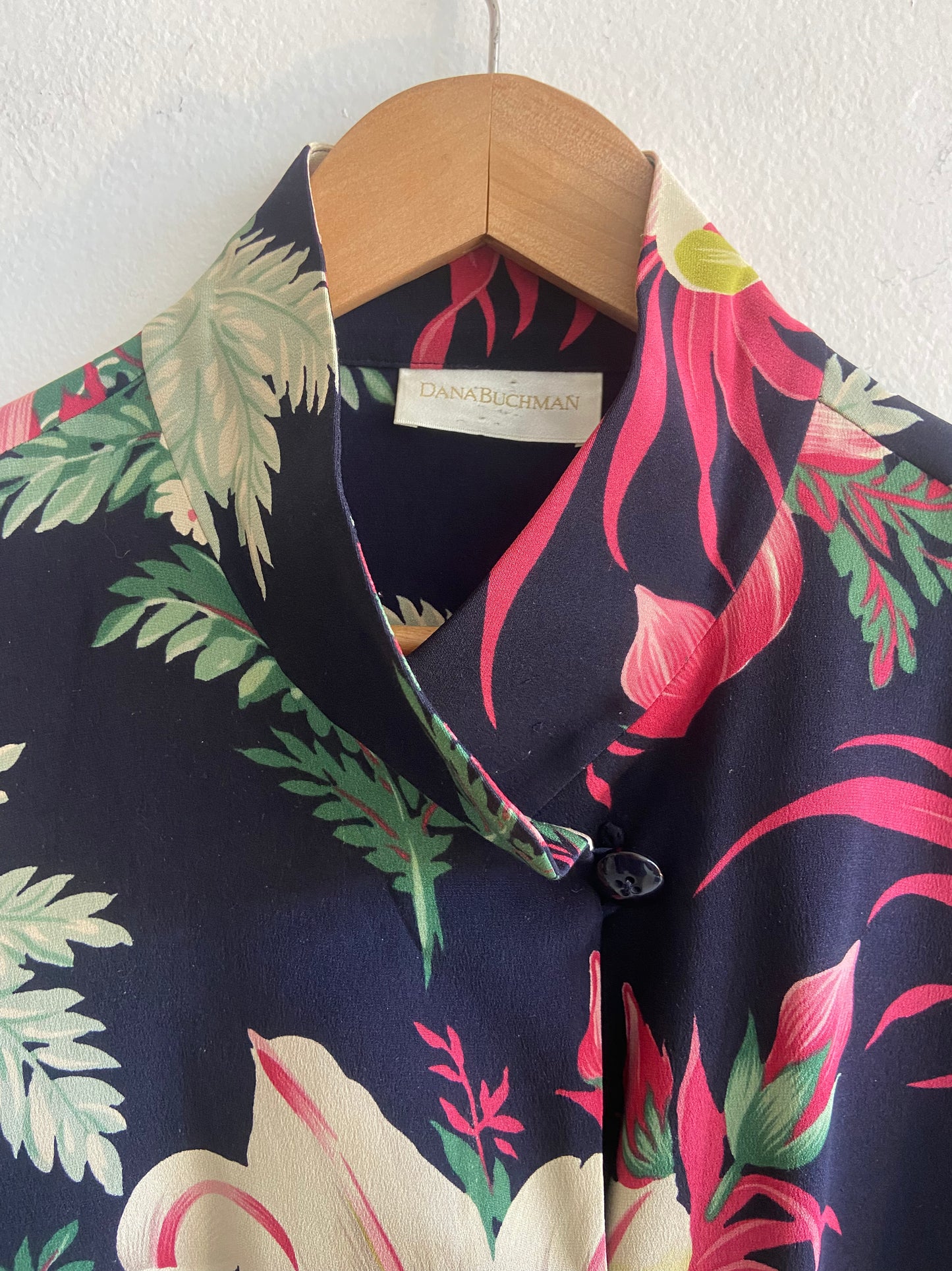 Floral silk button-up blouse SS 1-3