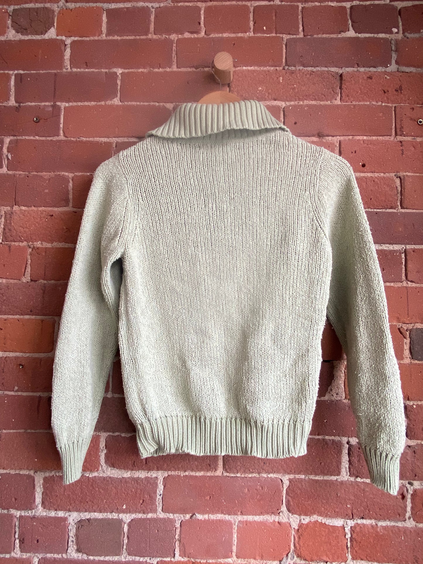 M & P light green cotton knit sweater SS 1