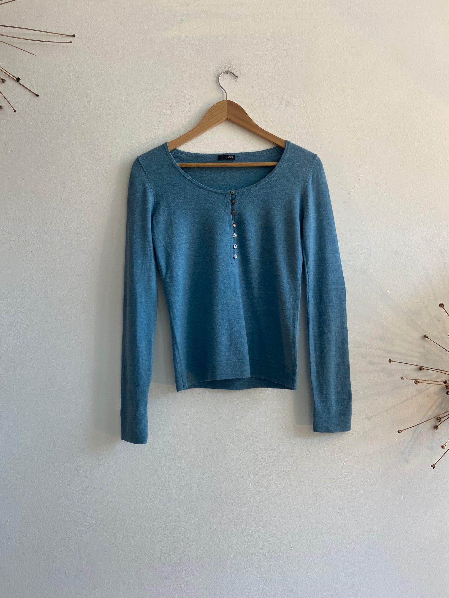 J Crew blue merino wool sweater SS 1