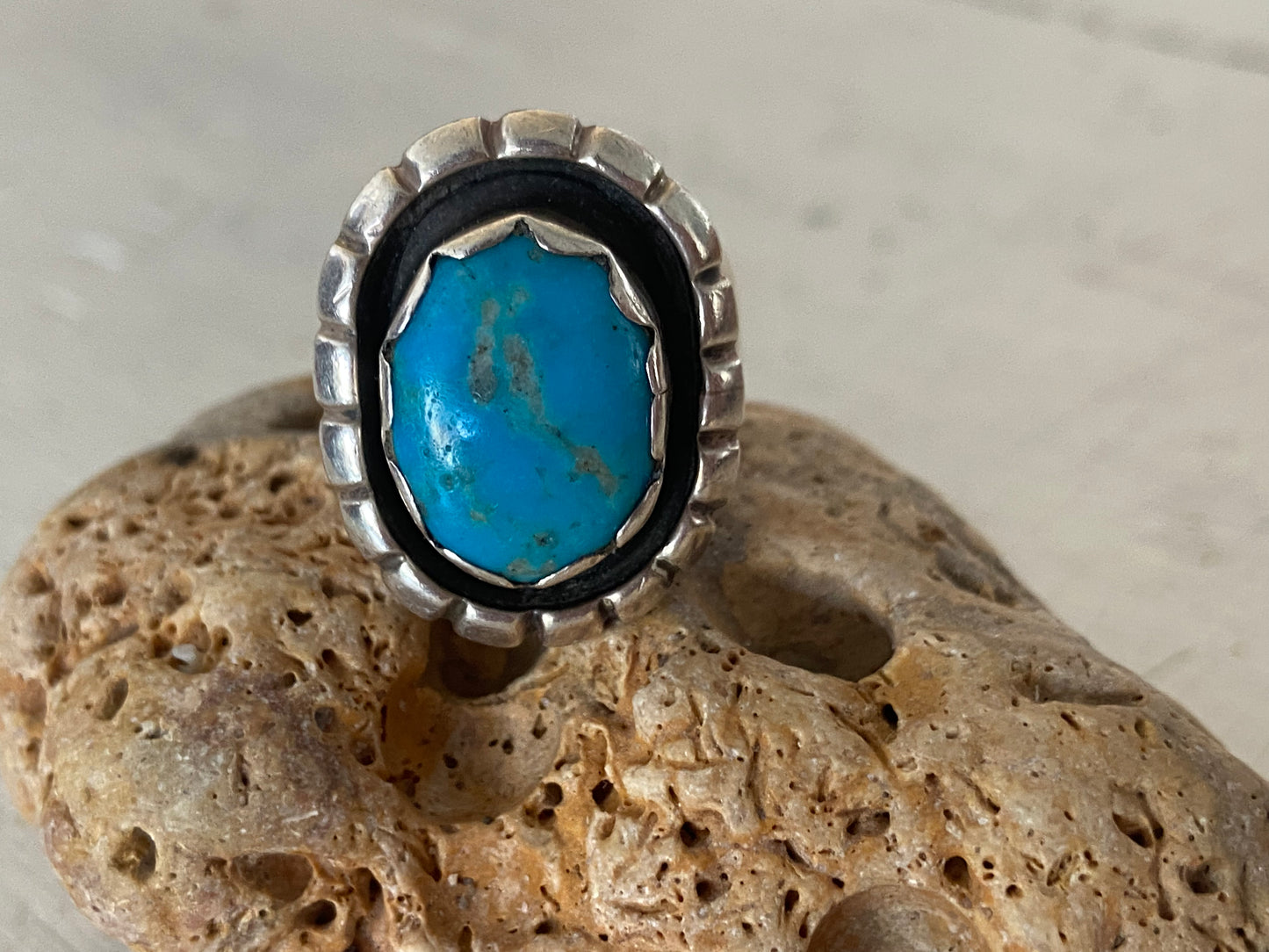 Sterling silver and turquoise ring size 7.5