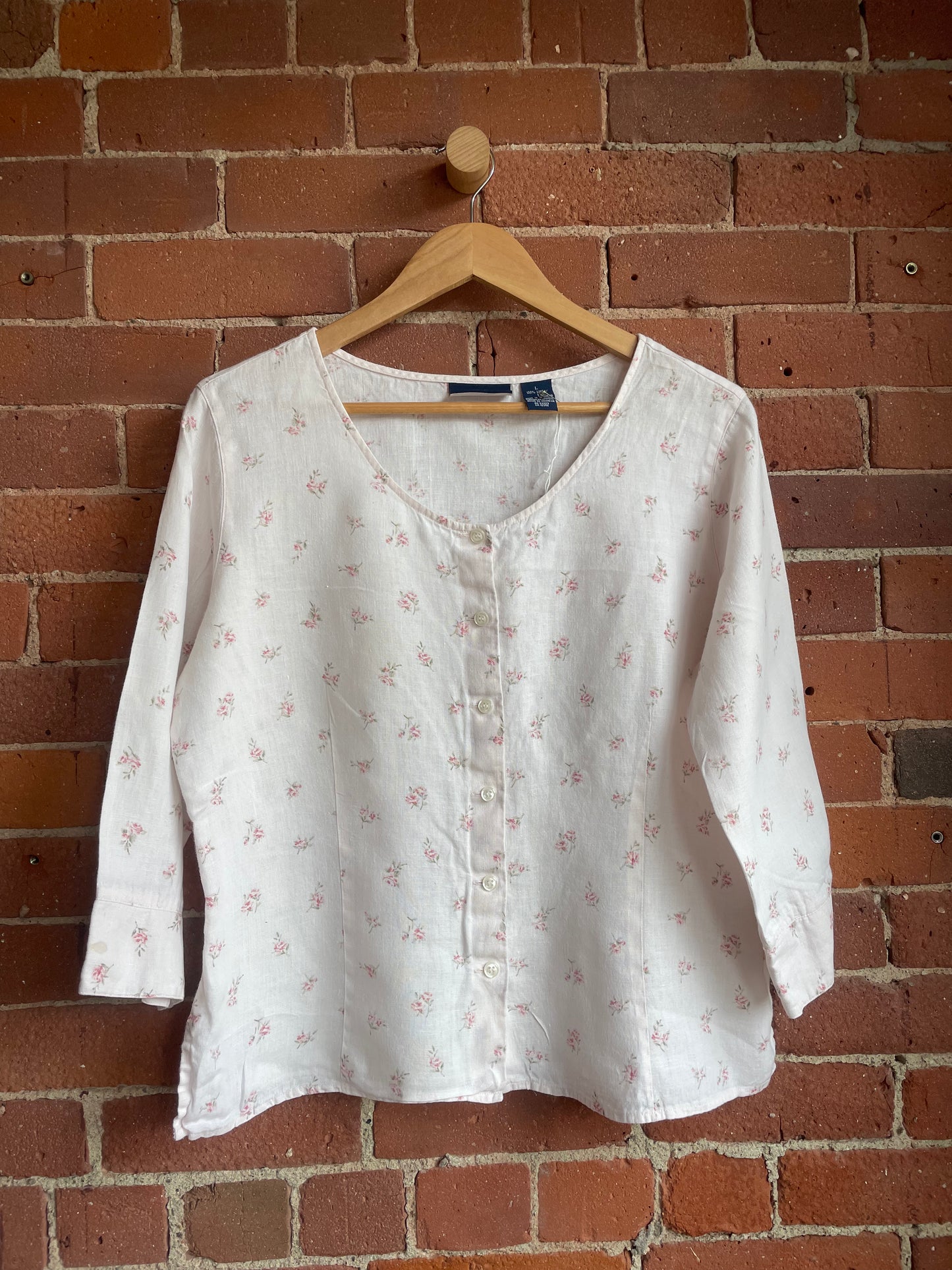 Vintage Floral 100% Linen Button Down SS2