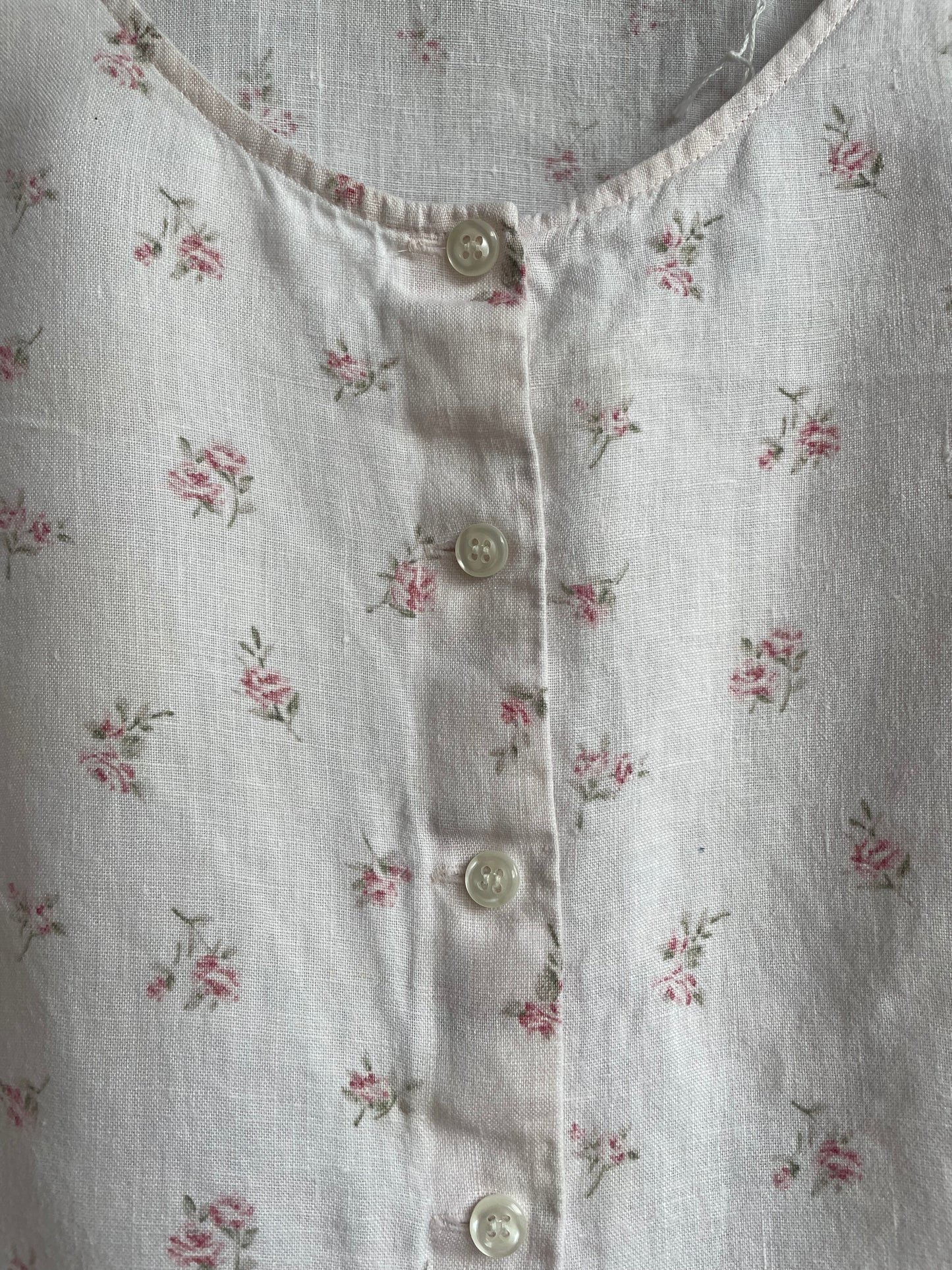 Vintage Floral 100% Linen Button Down SS2