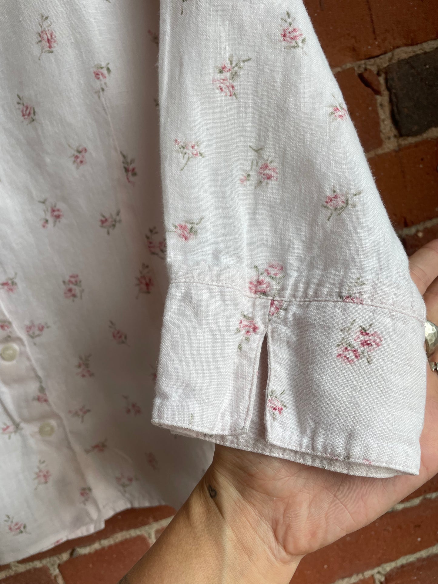 Vintage Floral 100% Linen Button Down SS2