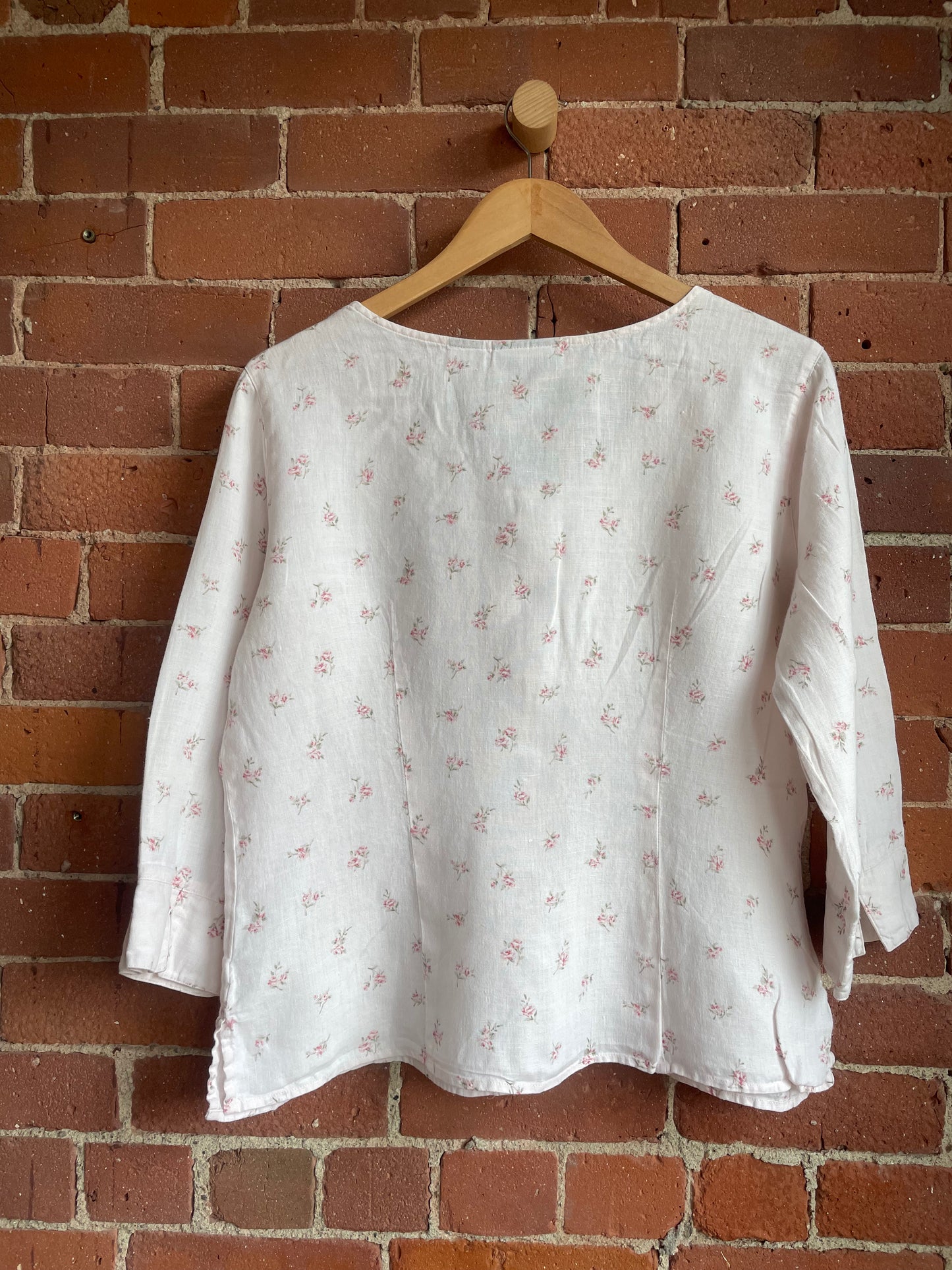 Vintage Floral 100% Linen Button Down SS2