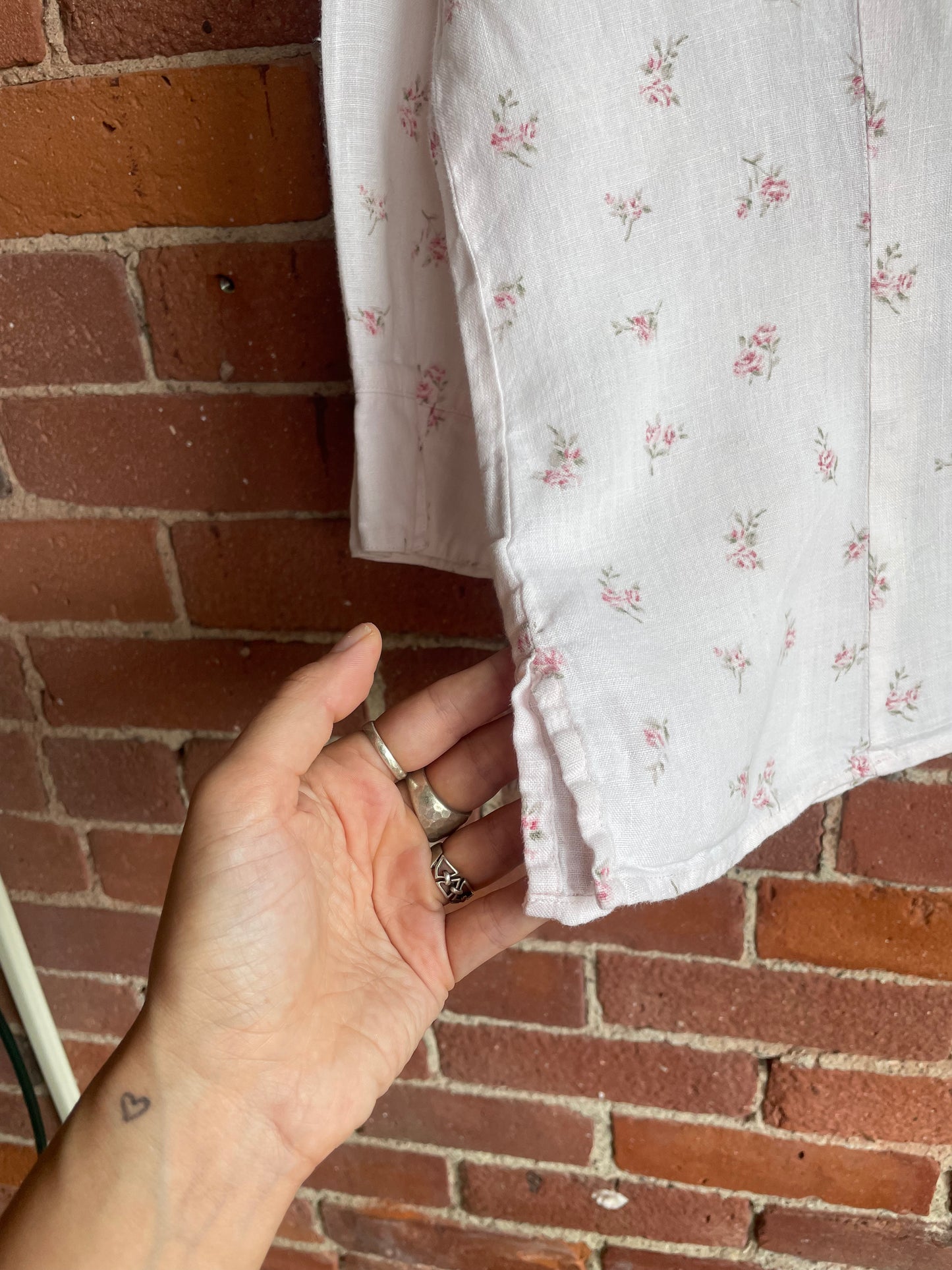 Vintage Floral 100% Linen Button Down SS2
