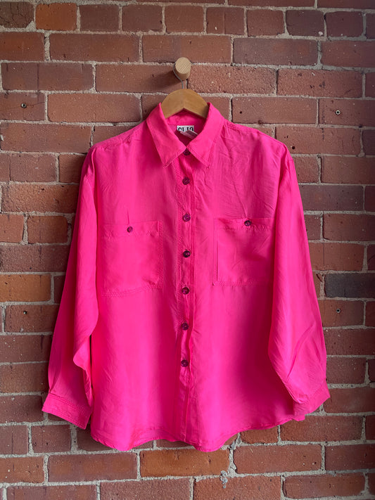 "CLIO" High Vis 100% Silk Button Down SS2-3