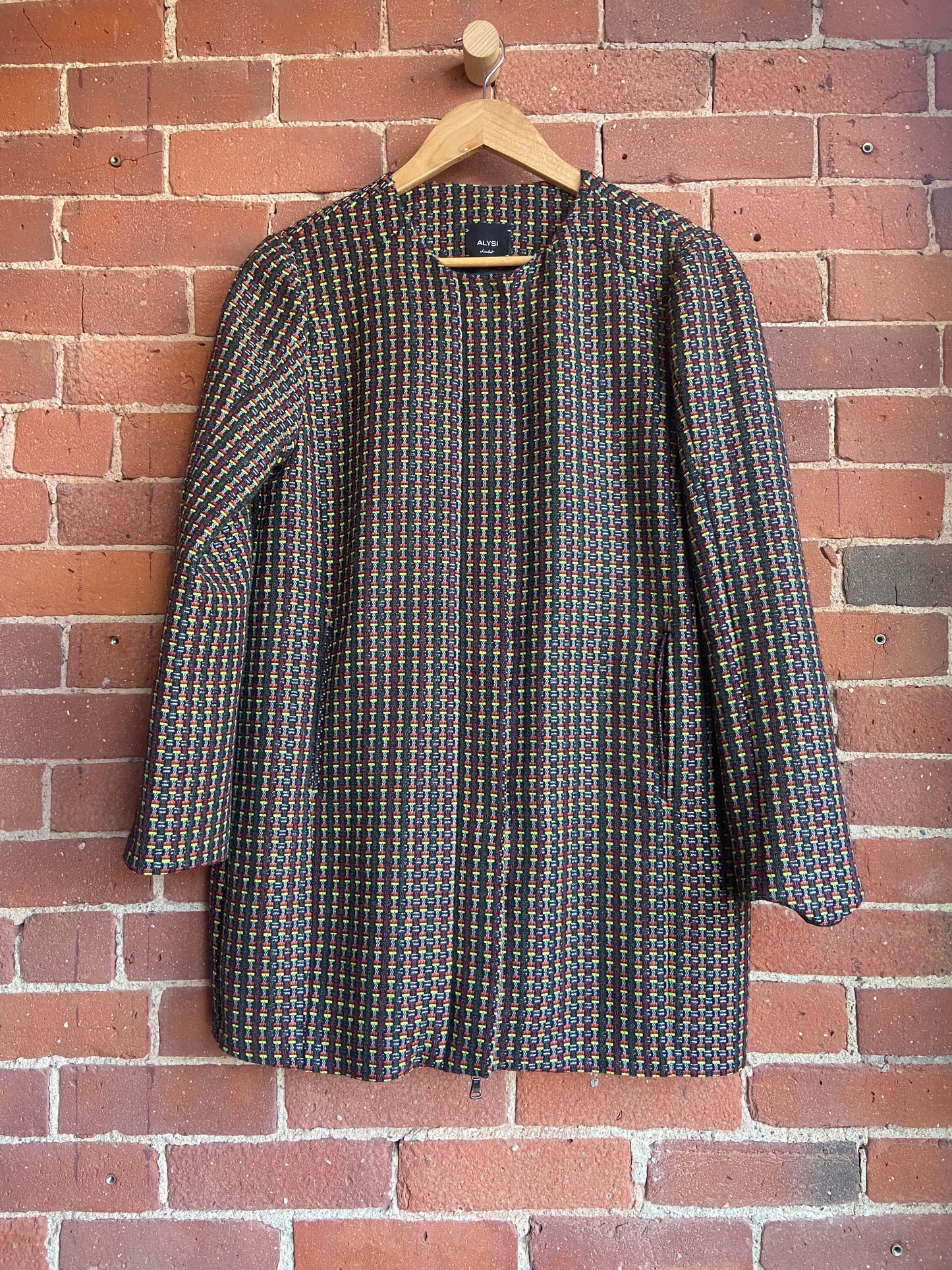 Alysi chocolate zip coat SS1