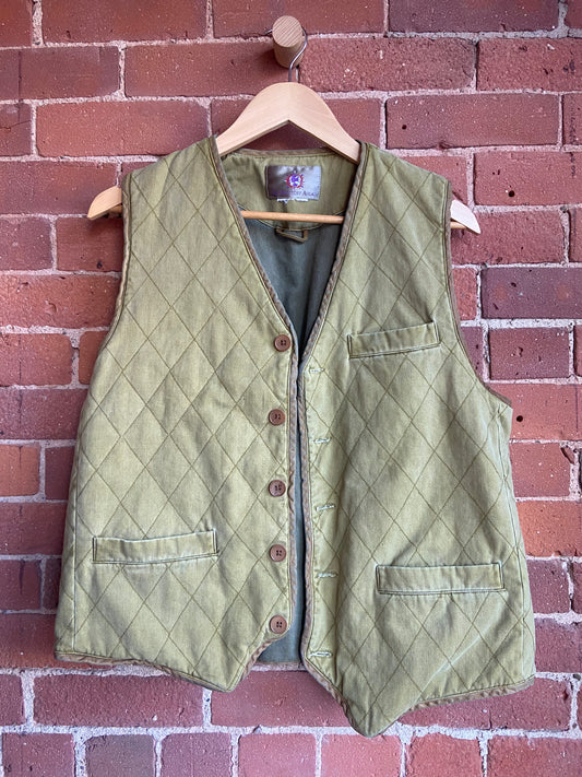 Vintage green quilted vest SS 1