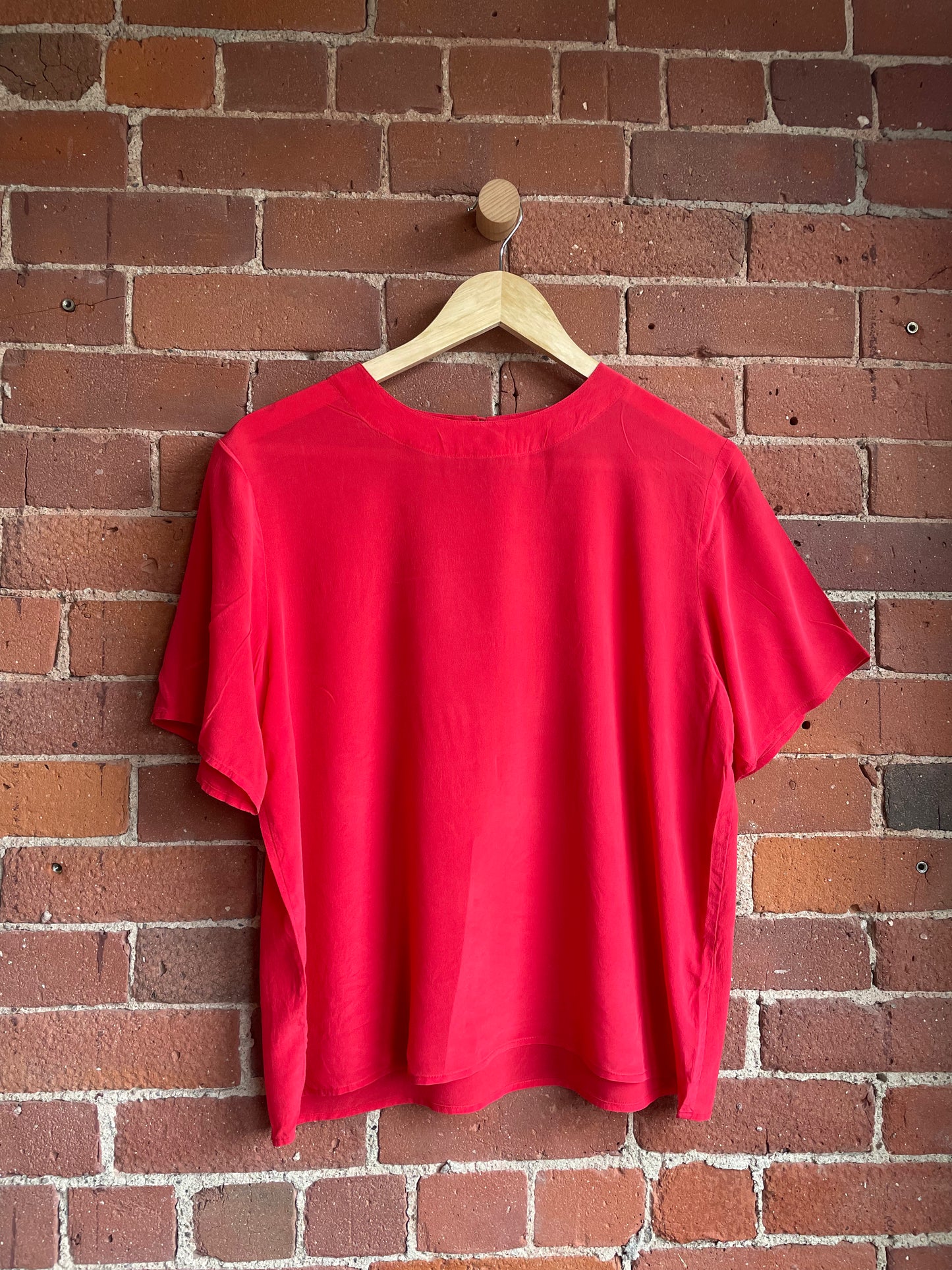 Tomato Red Silk Short Sleeve SS2