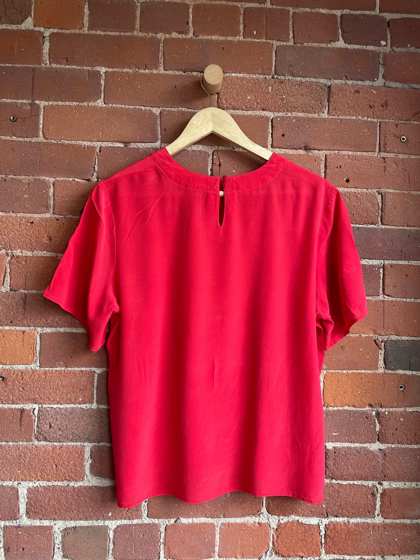 Tomato Red Silk Short Sleeve SS2