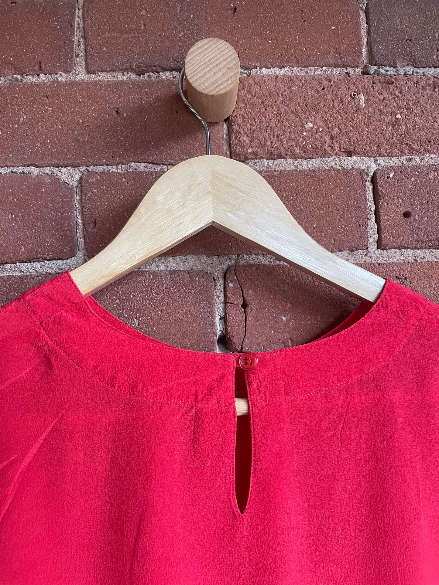 Tomato Red Silk Short Sleeve SS2
