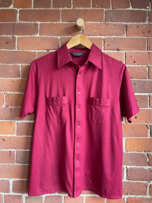 Maroon Short Sleeve Button Down SS1-2
