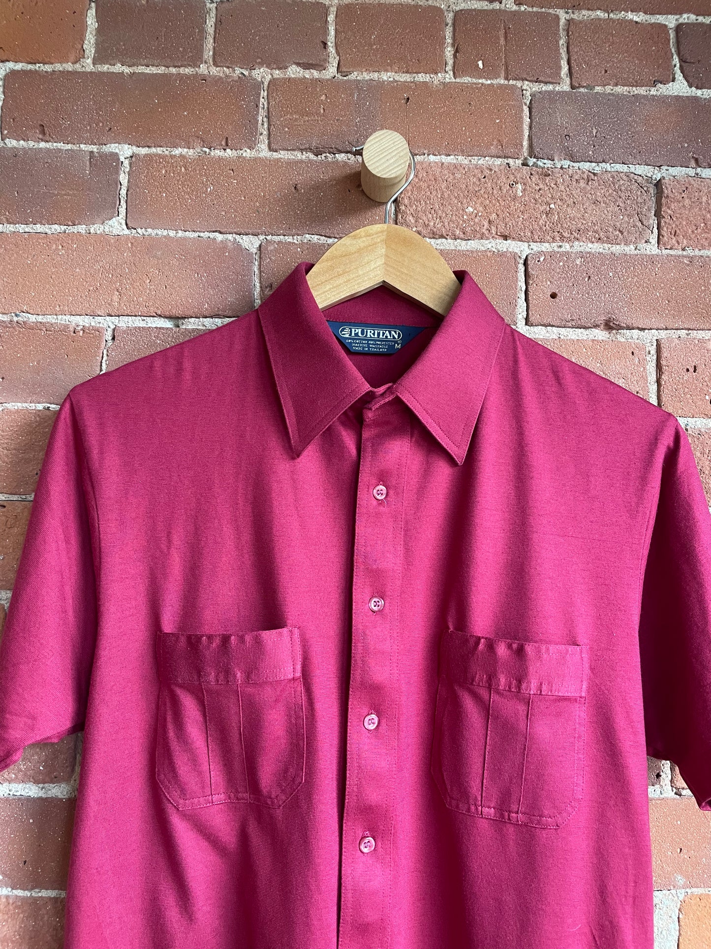 Maroon Short Sleeve Button Down SS1-2