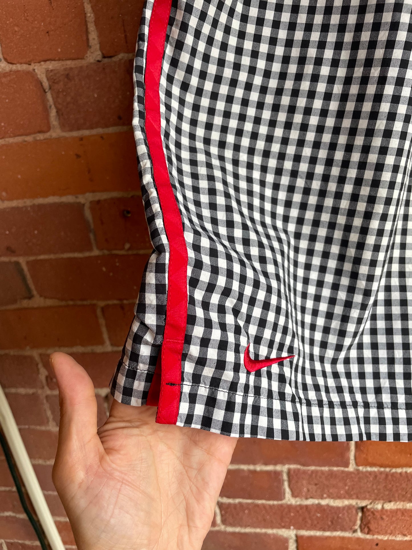 Nike Gingham Red Stripe Athletic Shorts SS2
