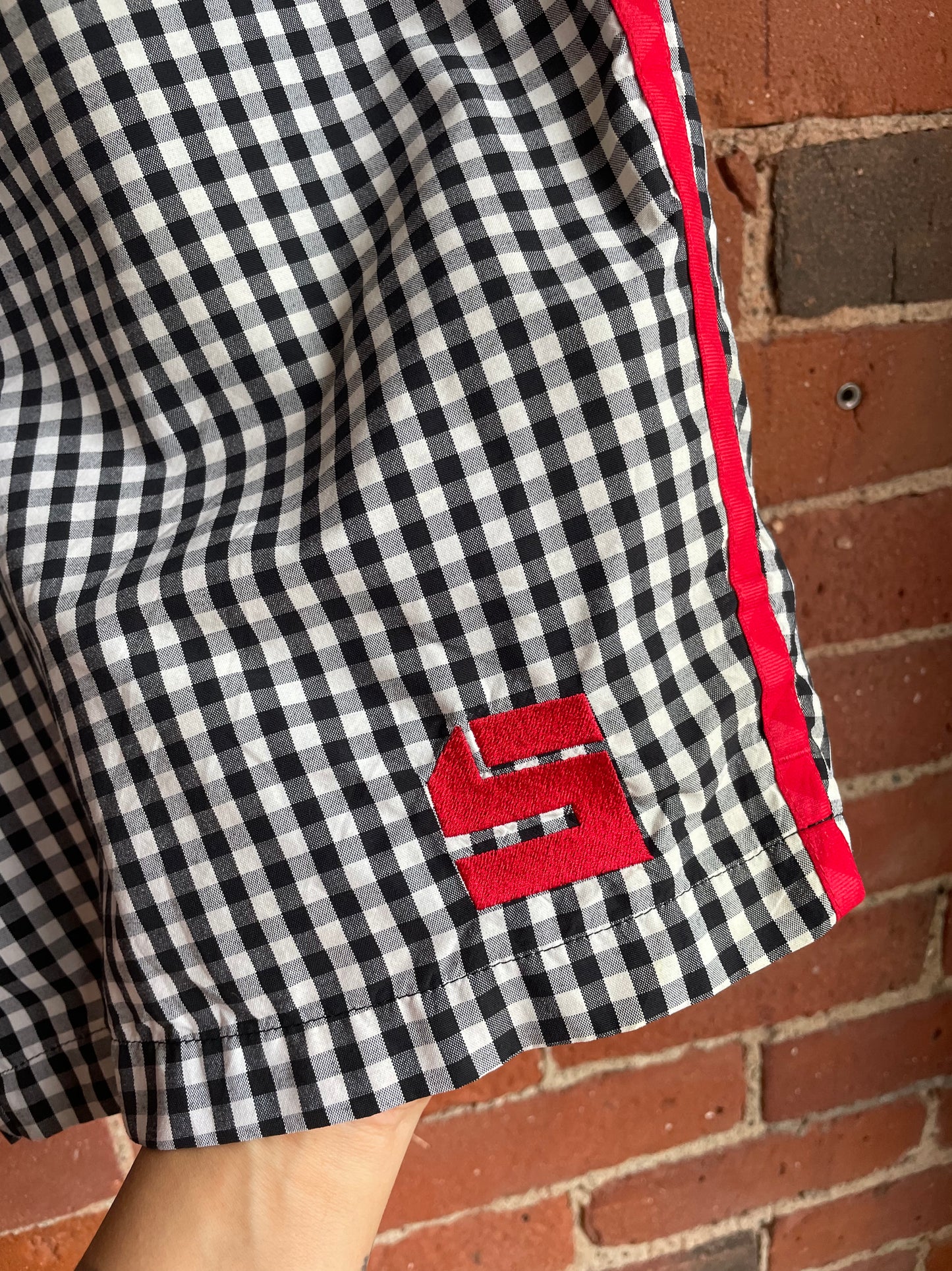 Nike Gingham Red Stripe Athletic Shorts SS2