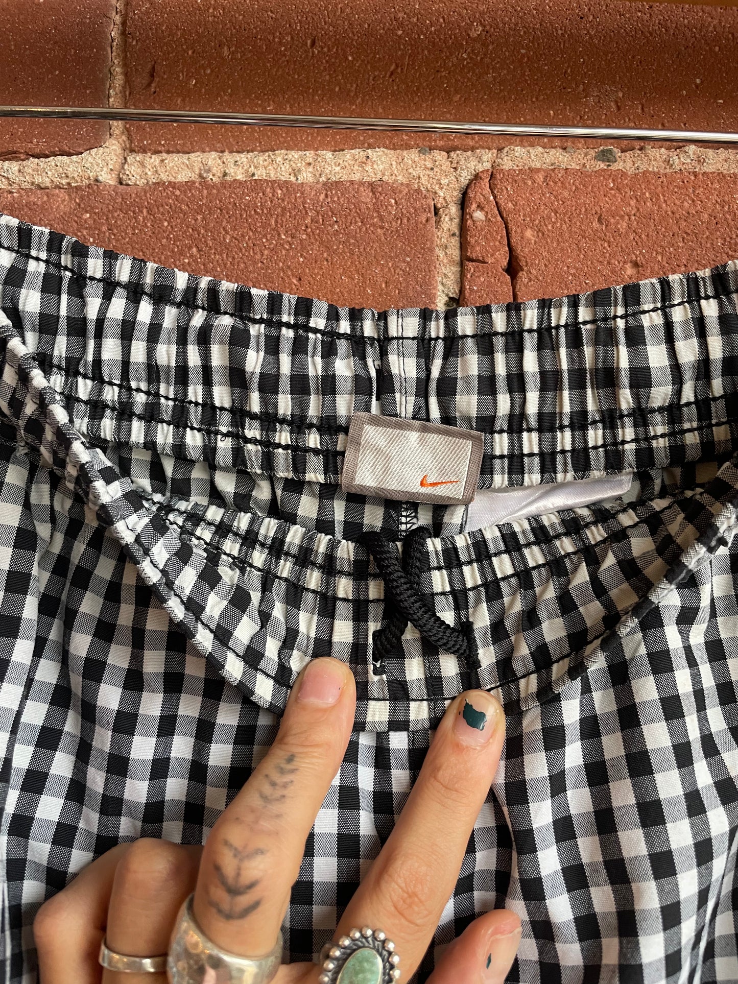 Nike Gingham Red Stripe Athletic Shorts SS2