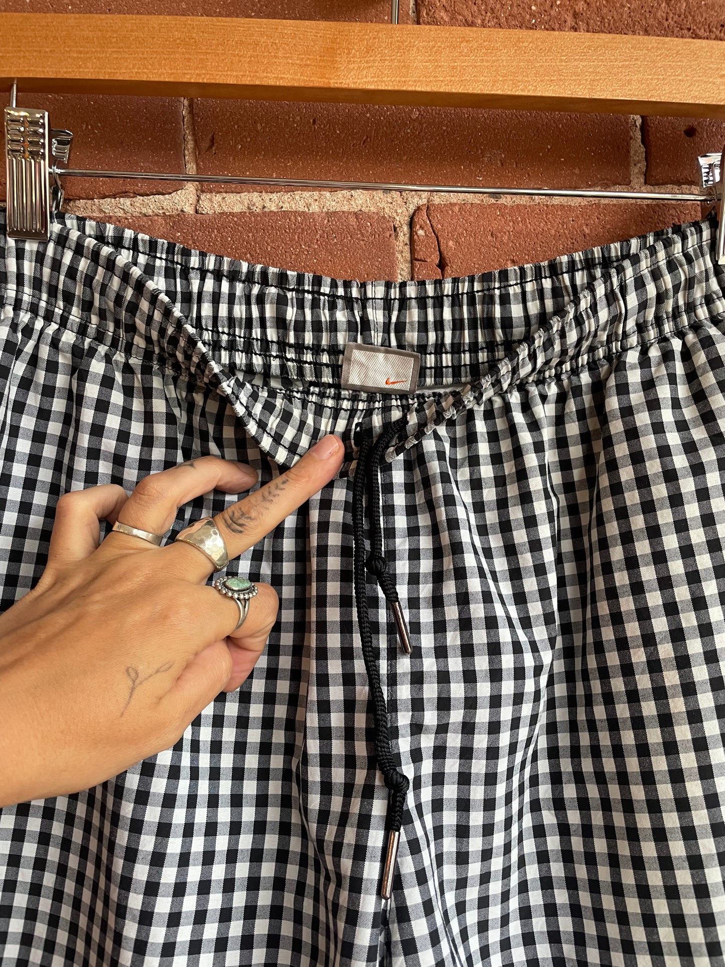 Nike Gingham Red Stripe Athletic Shorts SS2