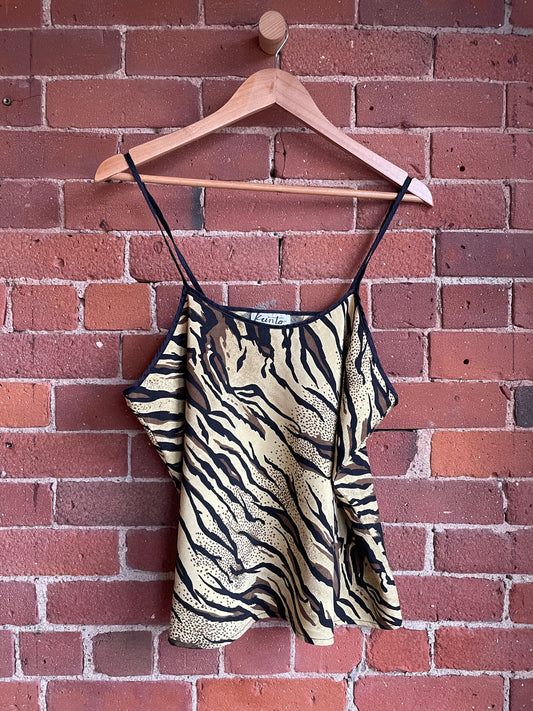 Vintage Silk Zebra Cheetah Printed Tank SS2-3