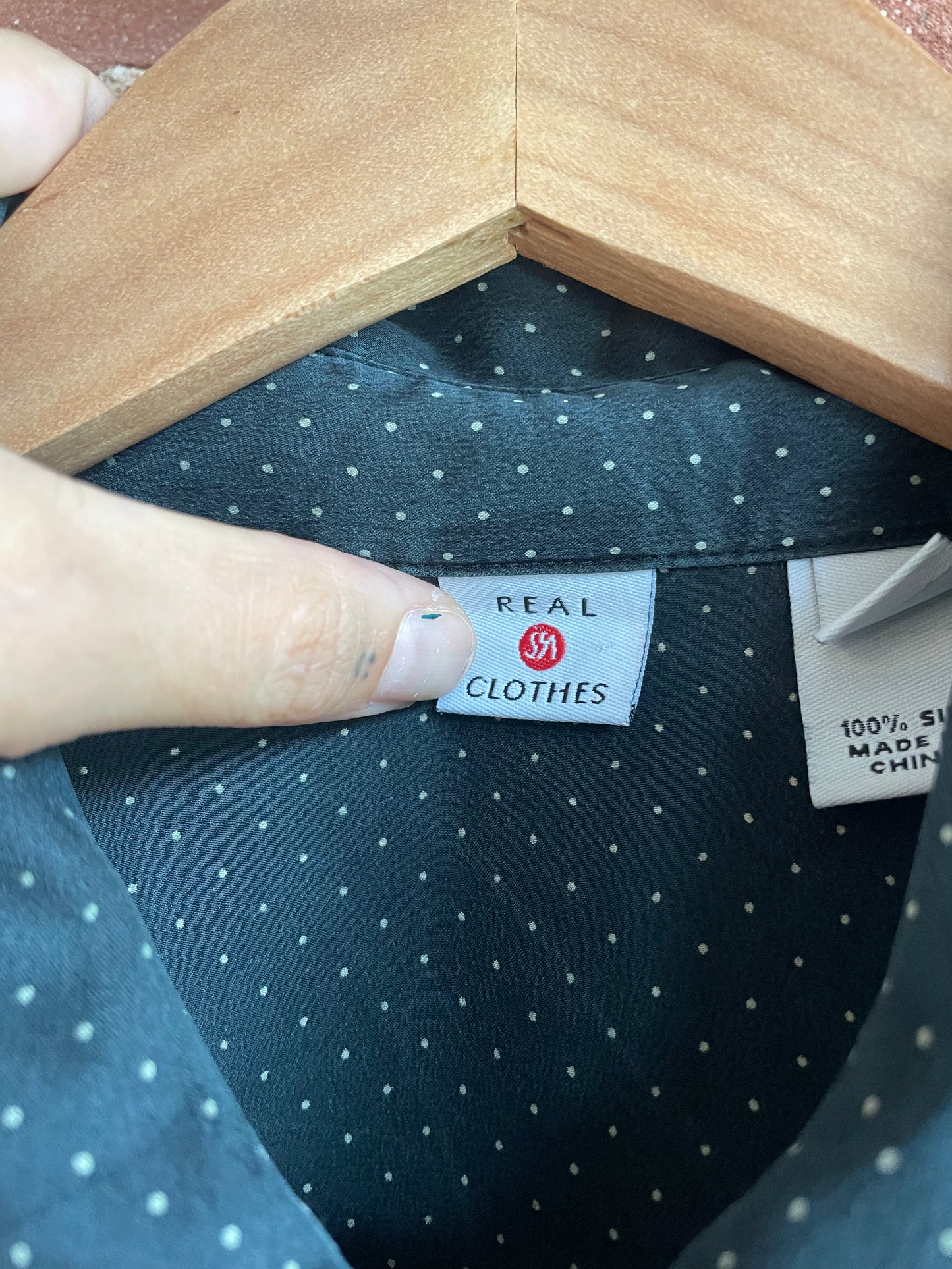 "Real Clothes" Silk Subtle Polka Dot Blouse SS1-2