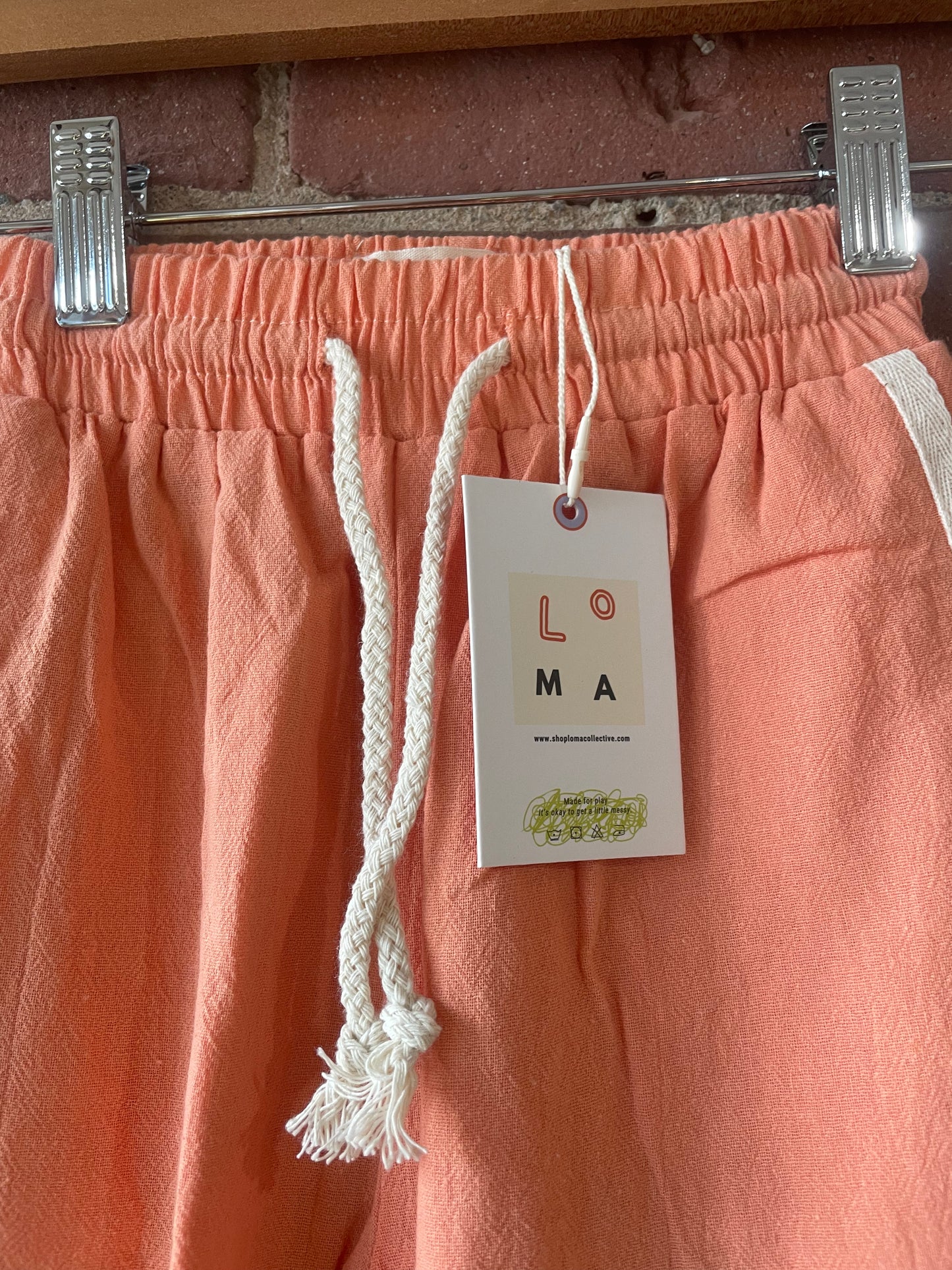 LOMA Lil Ones Track Pants - Neon Stripe or Peach with White Stripe