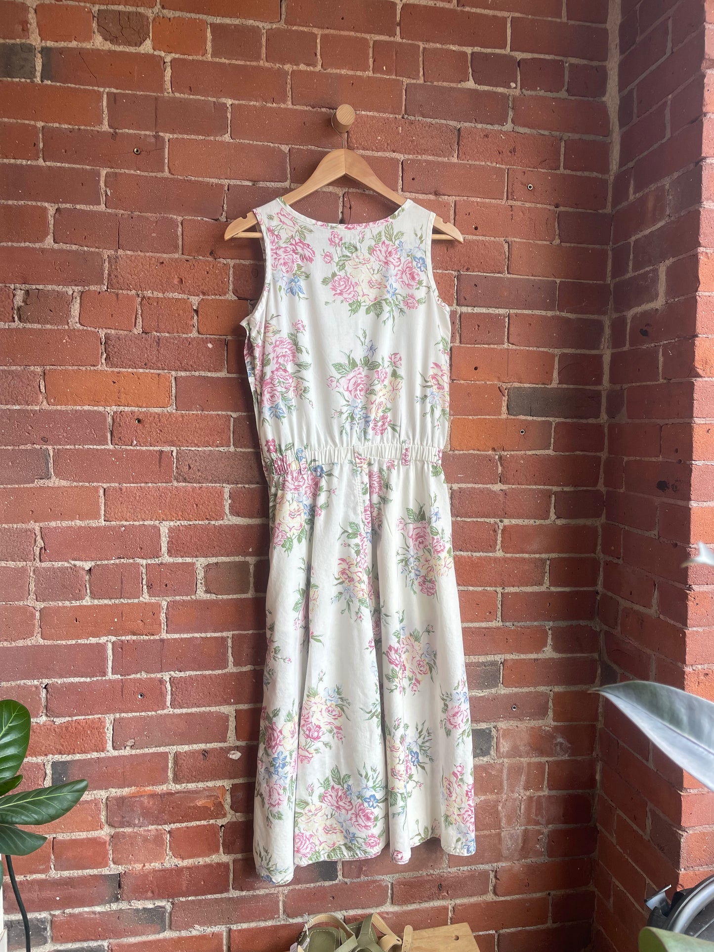 Cotton Floral Dress With Pink Buttons SS1-2
