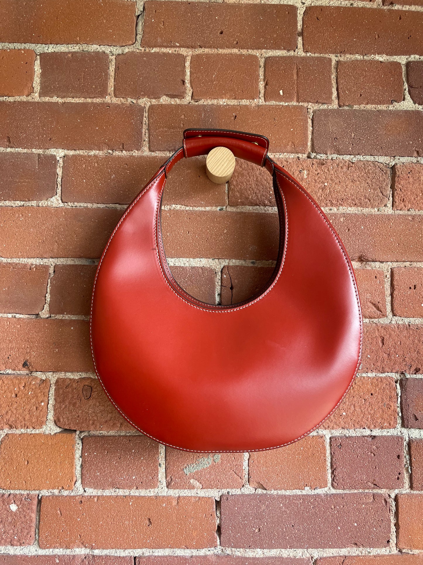 Staud Moon Bag in Red