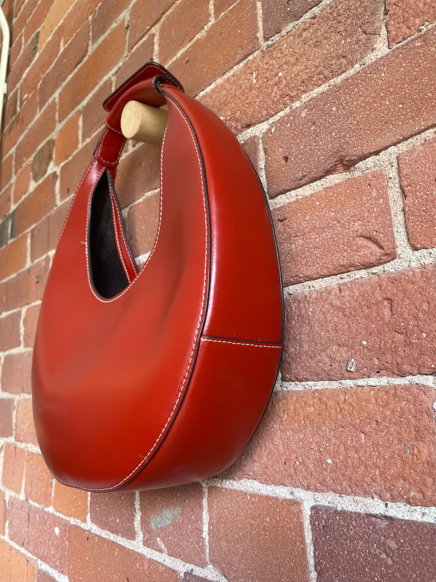Staud Moon Bag in Red