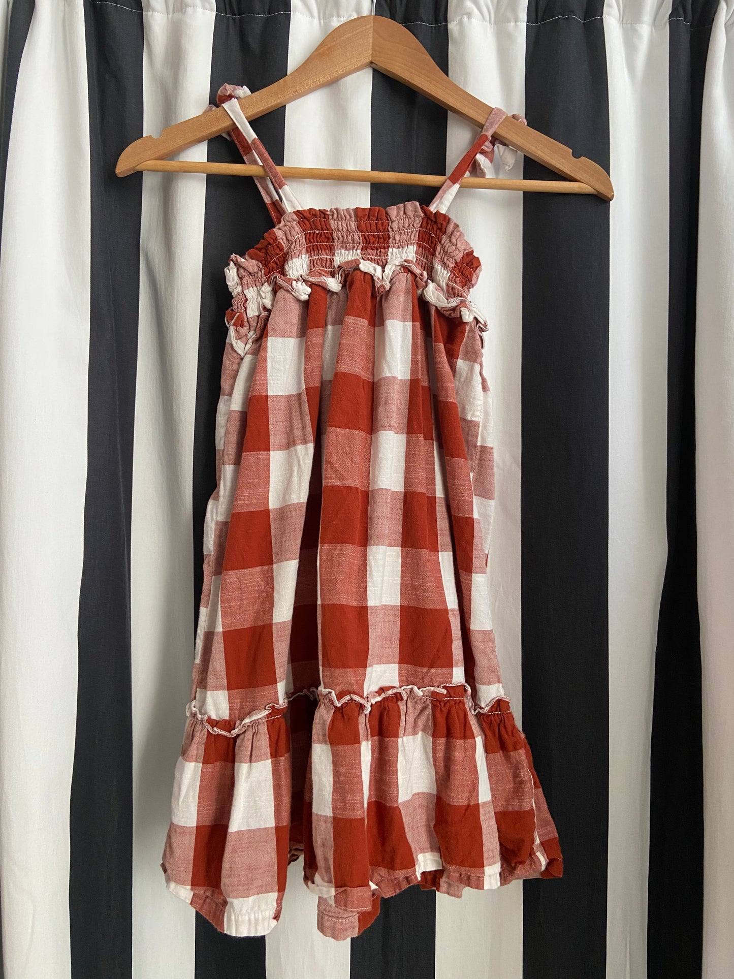 Little.Ones red and white gingham dress size 7