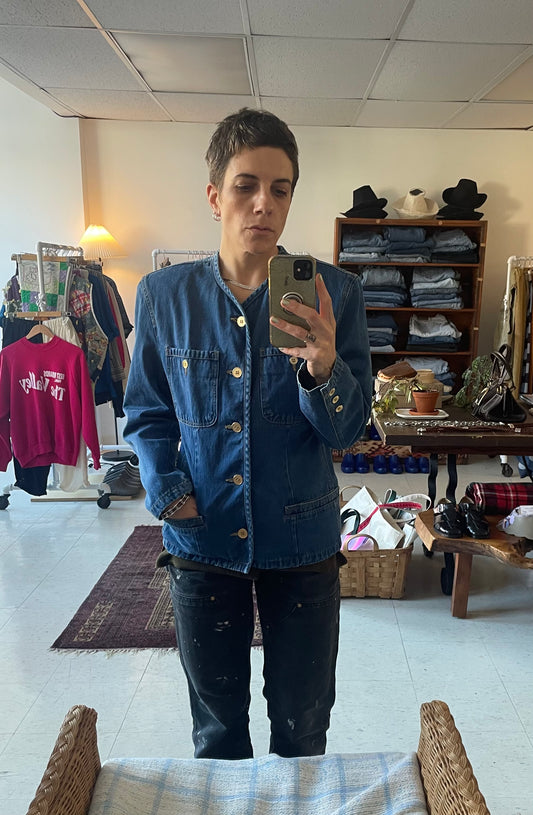 Jean Jacket with Shoulder Pads SS1