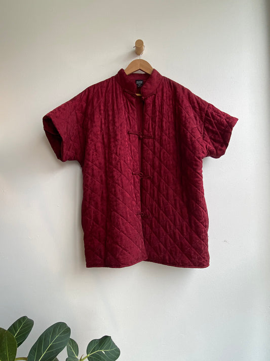 Eileen Fisher silk short-sleeve quilted jacket SS 1-3